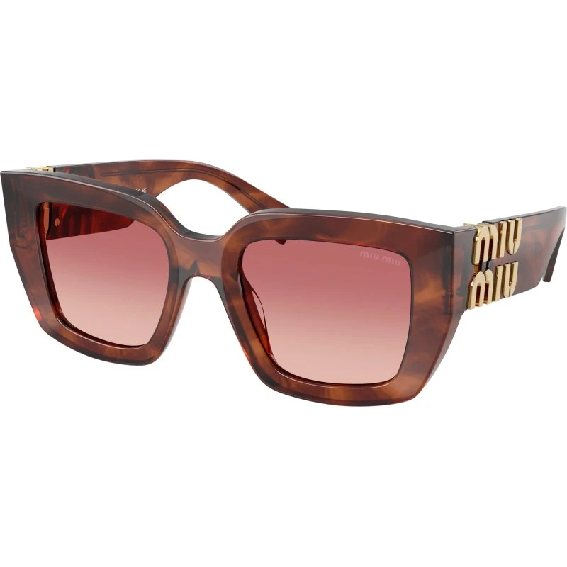 Miu Miu Lunettes de Soleil MU B05S 26E50U Carrées Marron et Rose