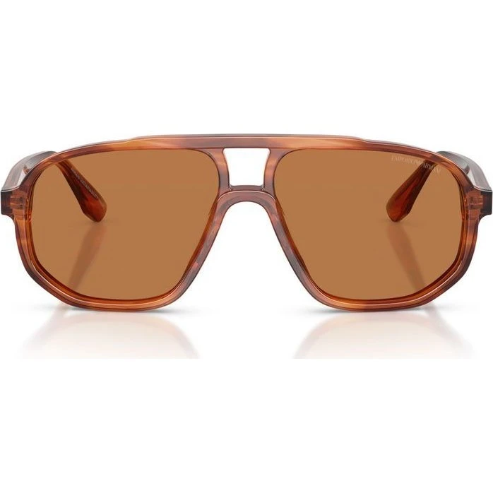 Emporio Armani EA 4263U Lunettes de Soleil Pilote Marron Homme
