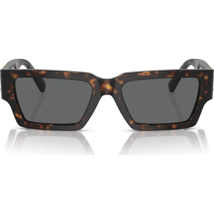 Versace VE 4459 Lunettes de Soleil Géométriques Havane et Gris