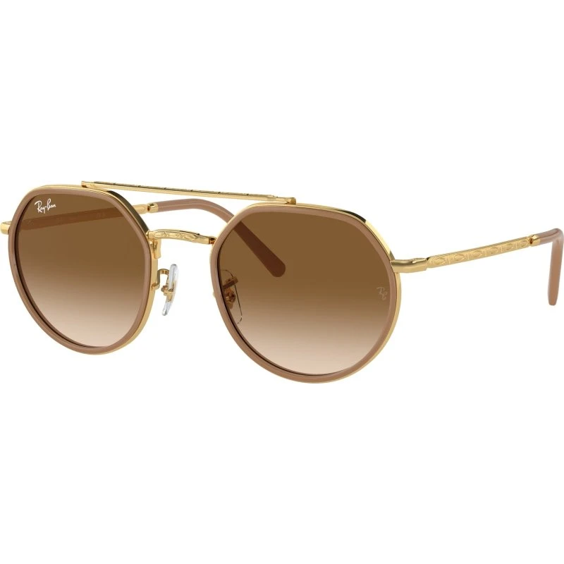 Ray-Ban RB3765 Lunettes de Soleil Géométriques Or et Brun