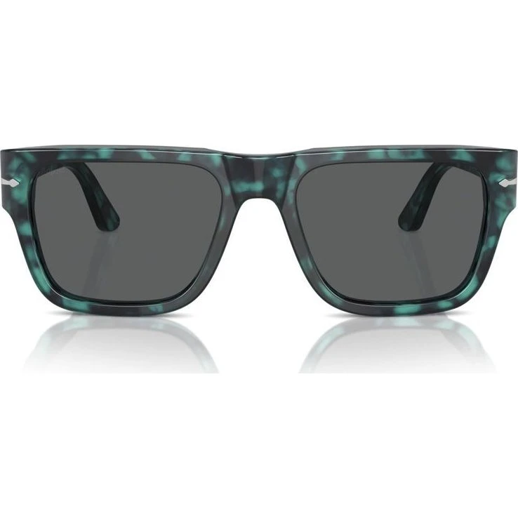 Persol PO 3348S Lunettes de Soleil Carrées Havane Gris Unisexe