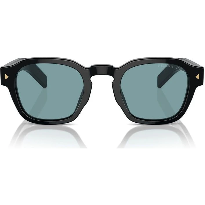 Prada PR A16S Lunettes de Soleil Homme Carrées Noires Polarisées