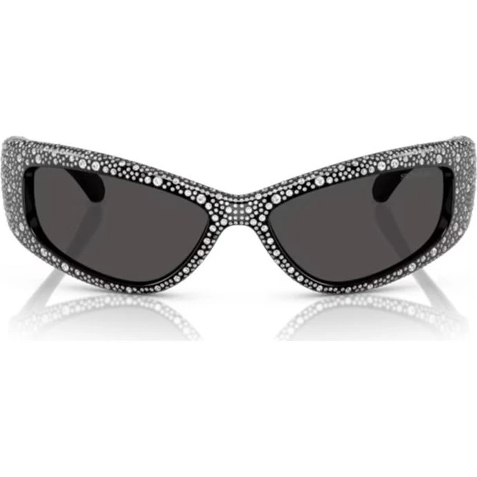 Swarovski Lunettes de Soleil SK6027 Carrées Noires et Grises
