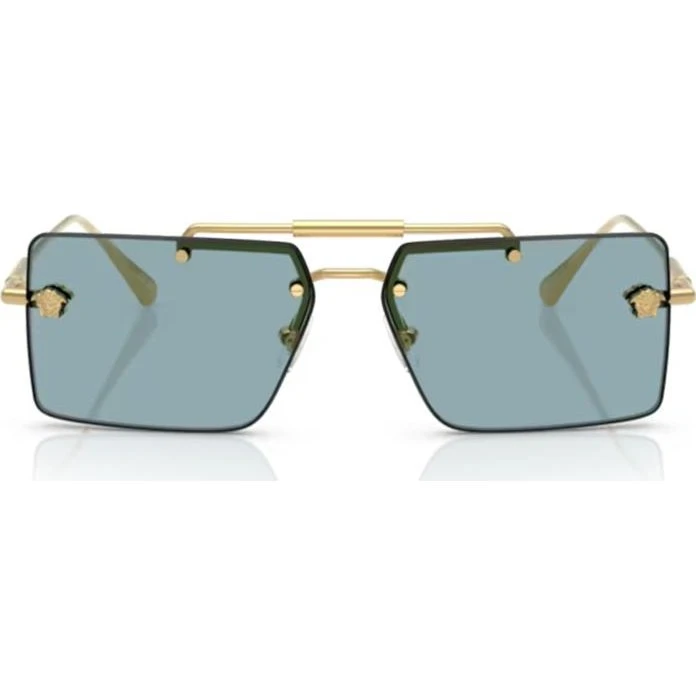 Versace VE 2245 : Lunettes de Soleil Carrées Dorées et Bleues
