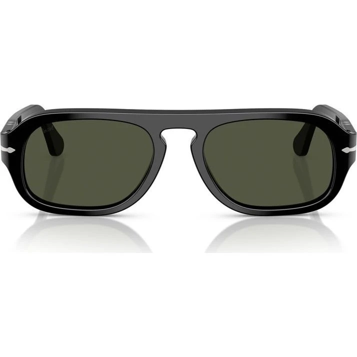 Persol PO 3369S Lunettes de Soleil Pilote Noir et Vert 56mm