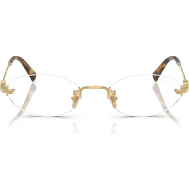 Miu Miu 0MU A54S Lunettes de Soleil Ovales Dorées
