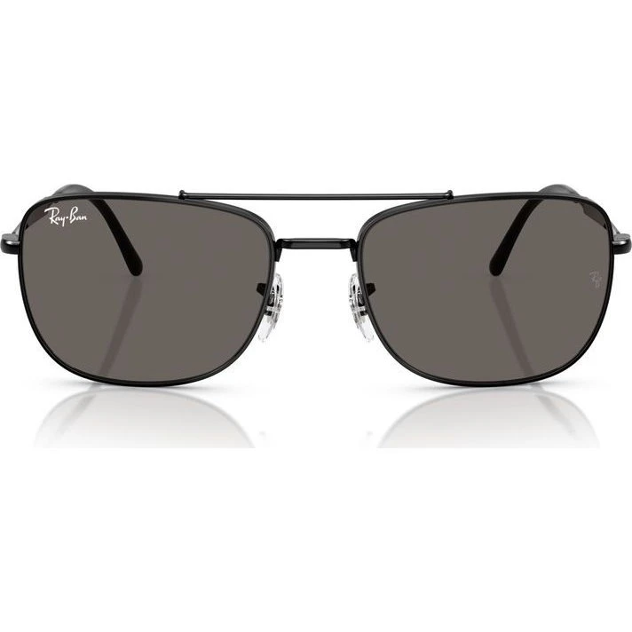 Ray-Ban RB 3755 Lunettes de Soleil Carrées Unisexe Noir/Gris