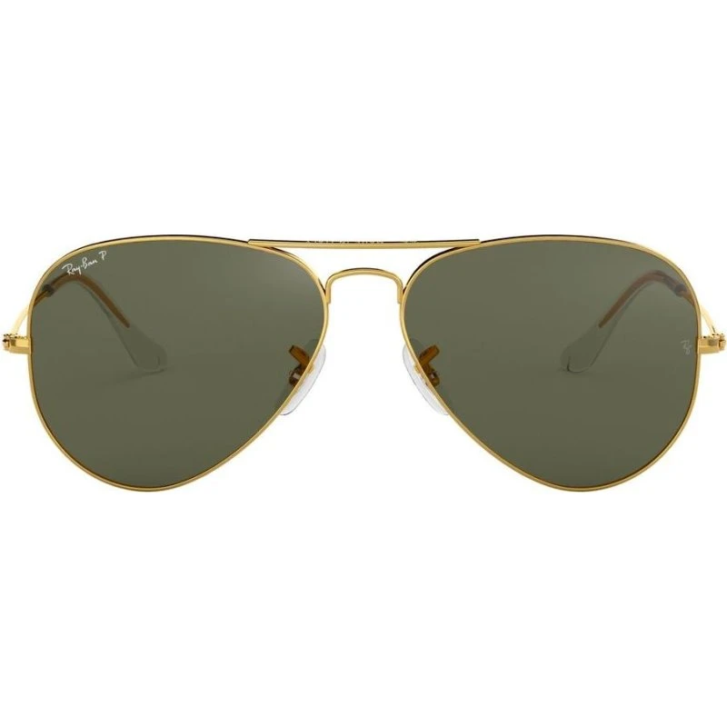 Ray-Ban Aviator RB3025 Lunettes de Soleil Polarisées Or et Vert 55mm