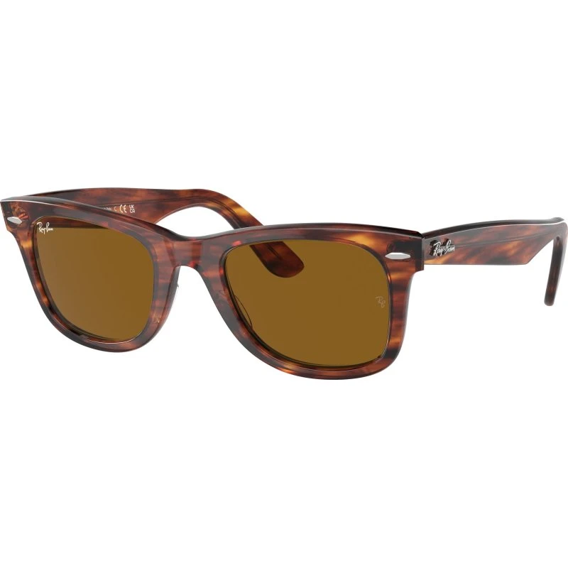 Ray-Ban RB2140 Wayfarer Lunettes de Soleil Carrées en Acétate Marron