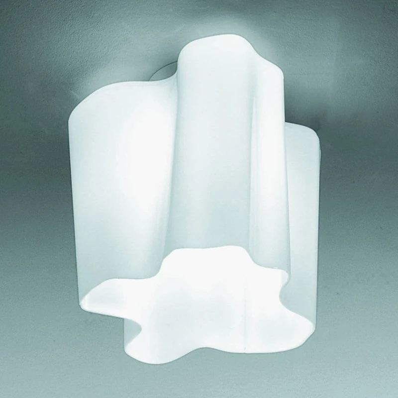 Artemide Plafonnier Logico Mini en Verre, Design Plissé, 28x28 cm