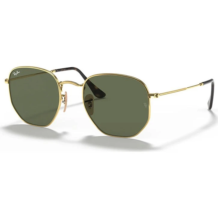 Ray-Ban RB3548N Hexagonal Lunettes de Soleil Or et Vert