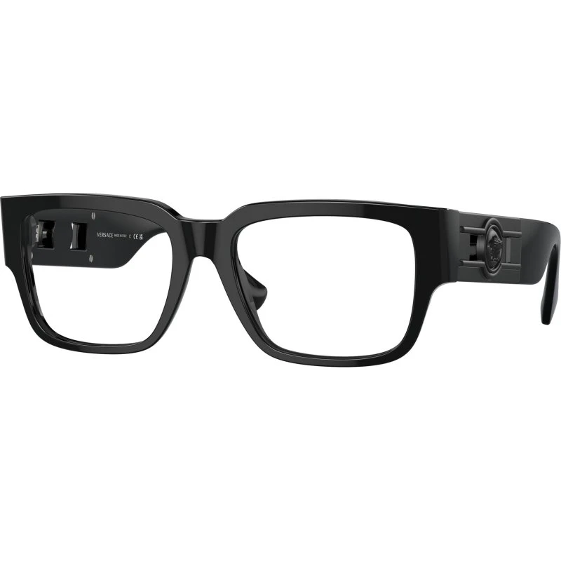 Versace Homme VE3350 5360 Lunettes Optiques Carrées en Acétate Noir