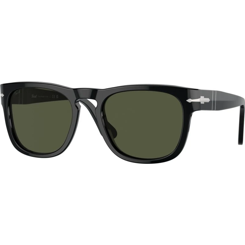 Persol PO3333S ELIO Lunettes de Soleil Carrées Acétate Noir et Vert