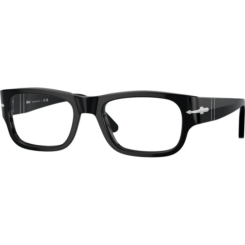 Persol PO3324V Montures Optiques Homme en Acétate Noir Transparent