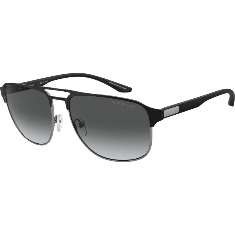 Emporio Armani EA2144 Lunettes de Soleil Pilote Polarisées Homme - Gris