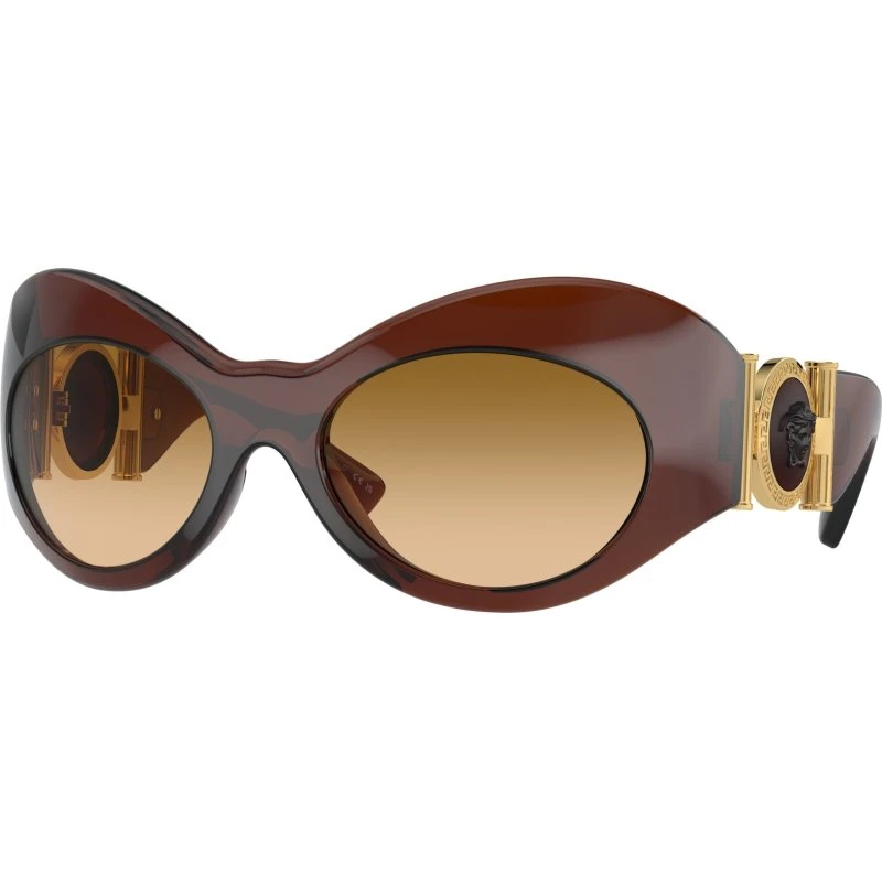 Versace VE4462 Lunettes de Soleil Géométriques Marron et Jaune