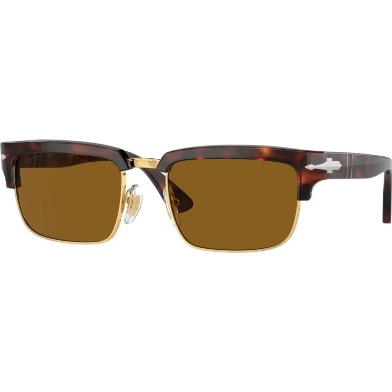 Persol PO3354S Lunettes de Soleil Carrées en Acétate Écaille Marron