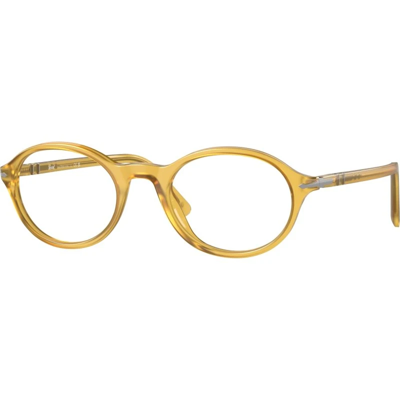 Persol PO3351V 204 - Montures Optiques Rondes en Acétate Jaune