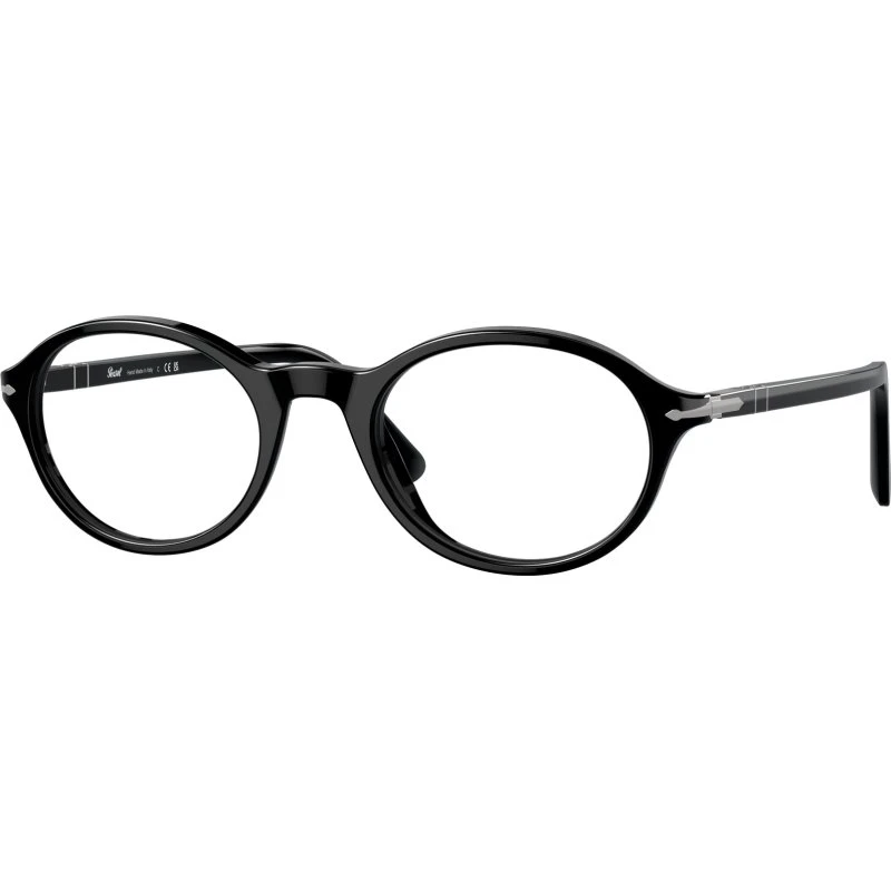 Persol PO3351V 95 - Montures Optiques Rondes en Acétate Noir