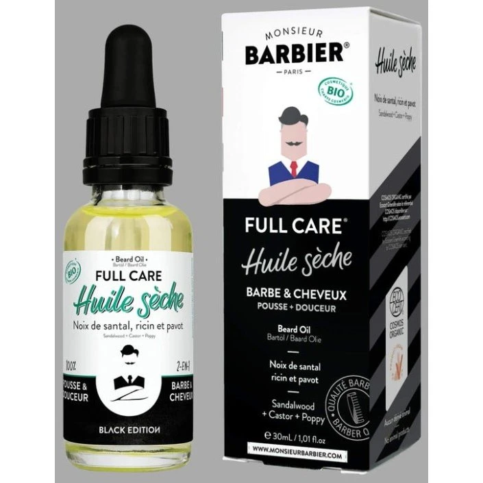 Monsieur BARBIER Full Care Black Edition Huile Sèche Bio 30ml