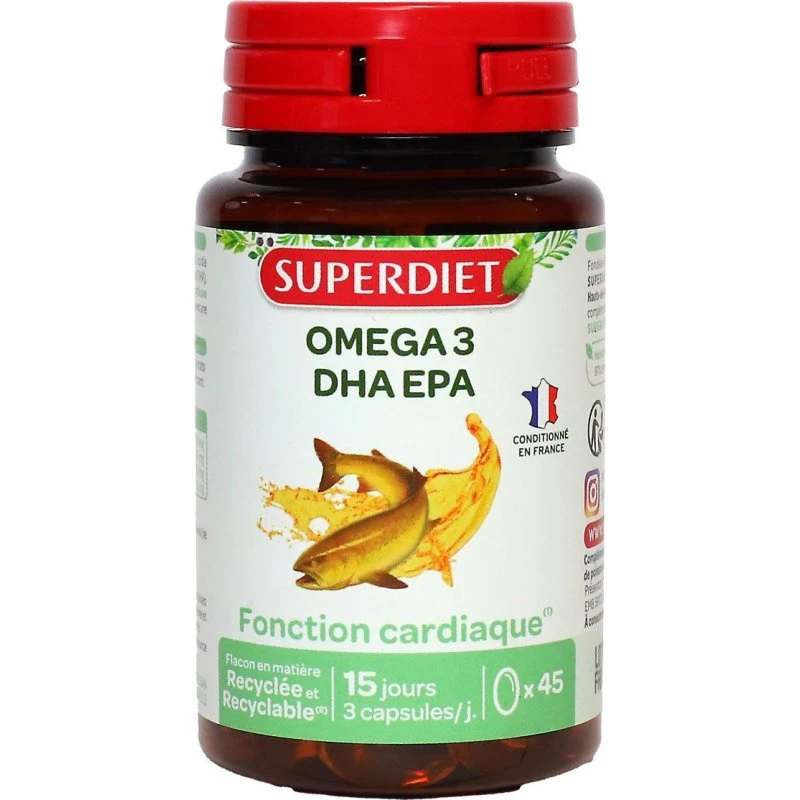 Superdiet Oméga 3 45 Capsules DHA EPA