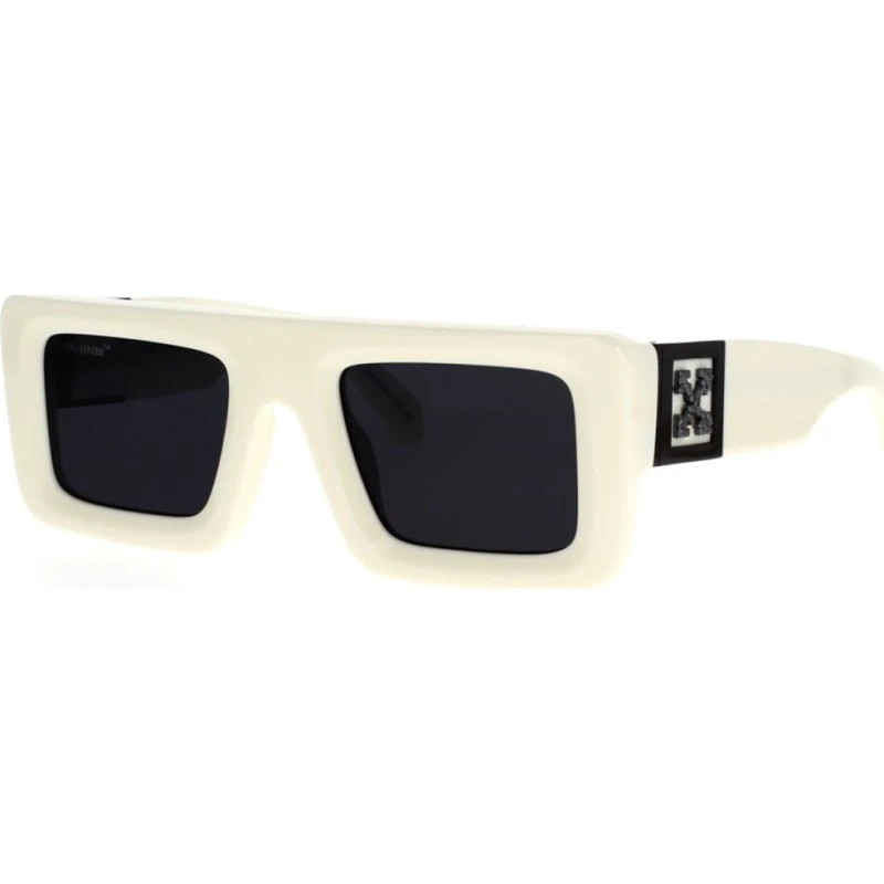 Off-White Lunettes de Soleil Leonardo OERI049 Carrées Blanc et Gris
