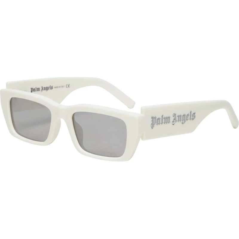 Palm Angels PERI006 Lunettes de Soleil Carrées Blanc et Argent