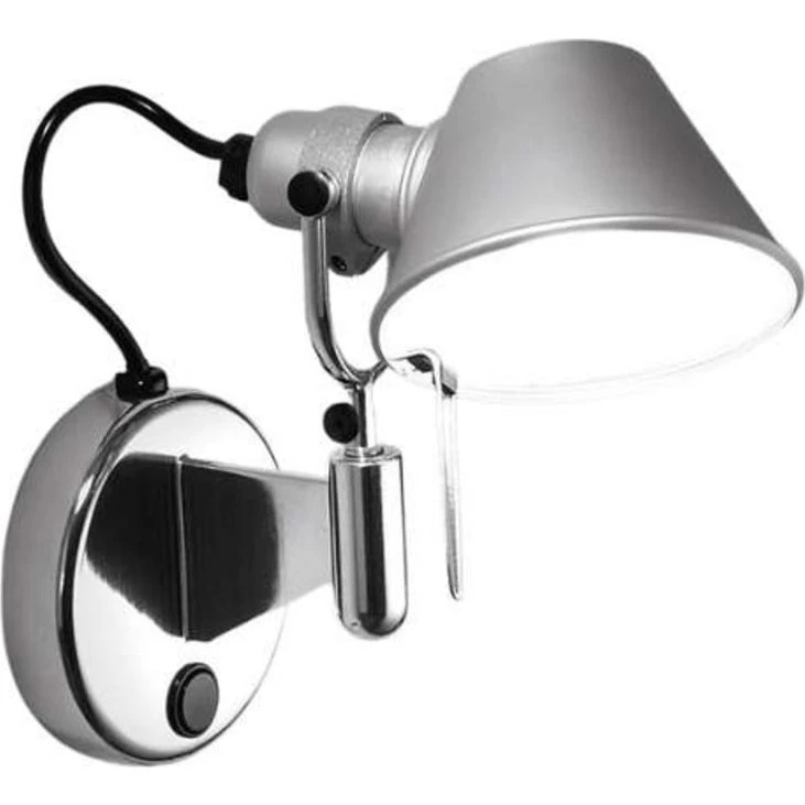 Artemide Tolomeo Micro Faretto - Applique murale en aluminium avec interrupteur