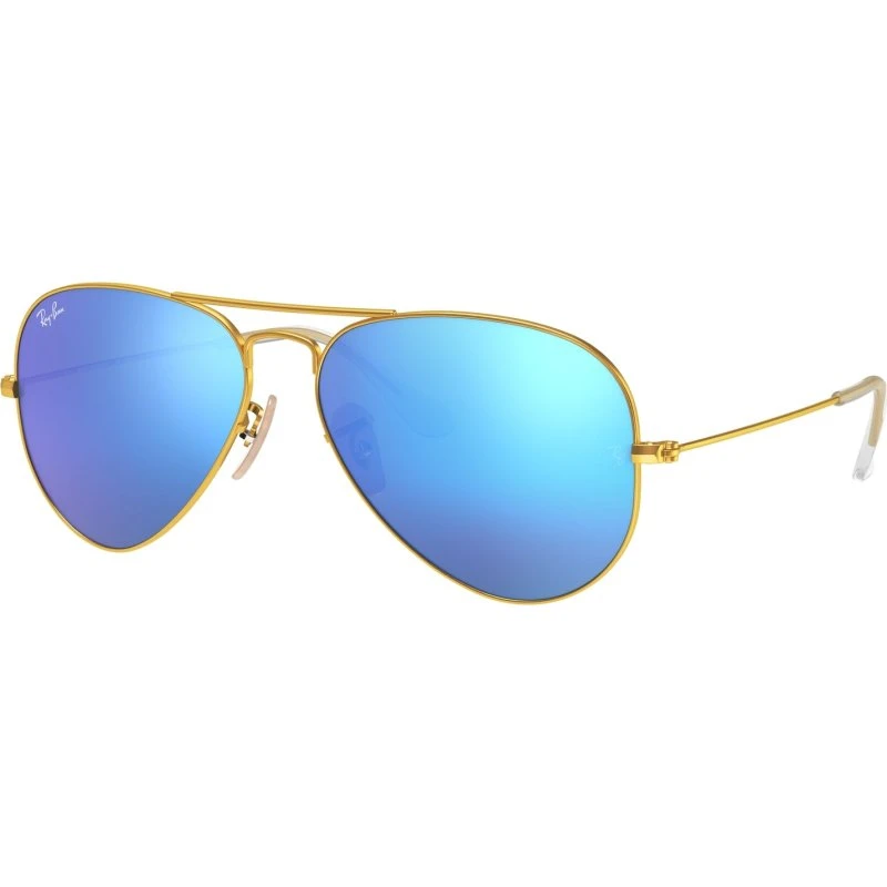 Ray-Ban RB3025 Aviator Lunettes de Soleil Or et Bleu