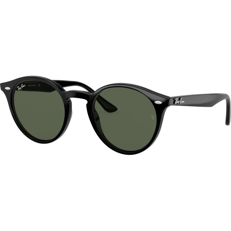 Ray-Ban RB2180 601/71 Lunettes de Soleil Rondes Noires et Vertes