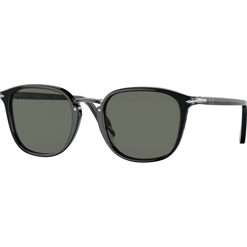 Persol PO3186S Lunettes de Soleil Polarisées Rondes Noir/Vert