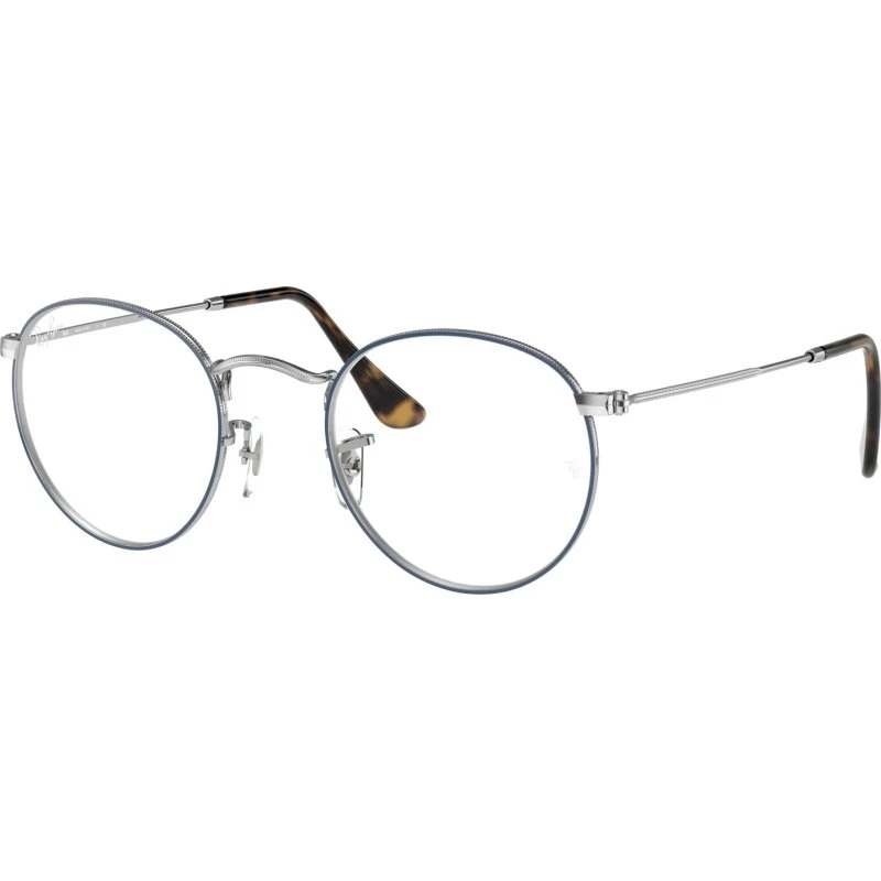 Ray-Ban RX3447V Round Metal - Monture Optique Ronde Bleu Transparent