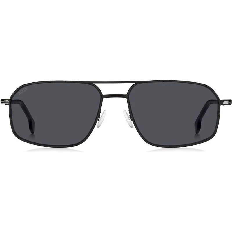 Boss 1603/S Lunettes de Soleil Homme Carrées Noir et Gris 58mm