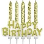 PME Bougies Or Happy Birthday 17 pièces