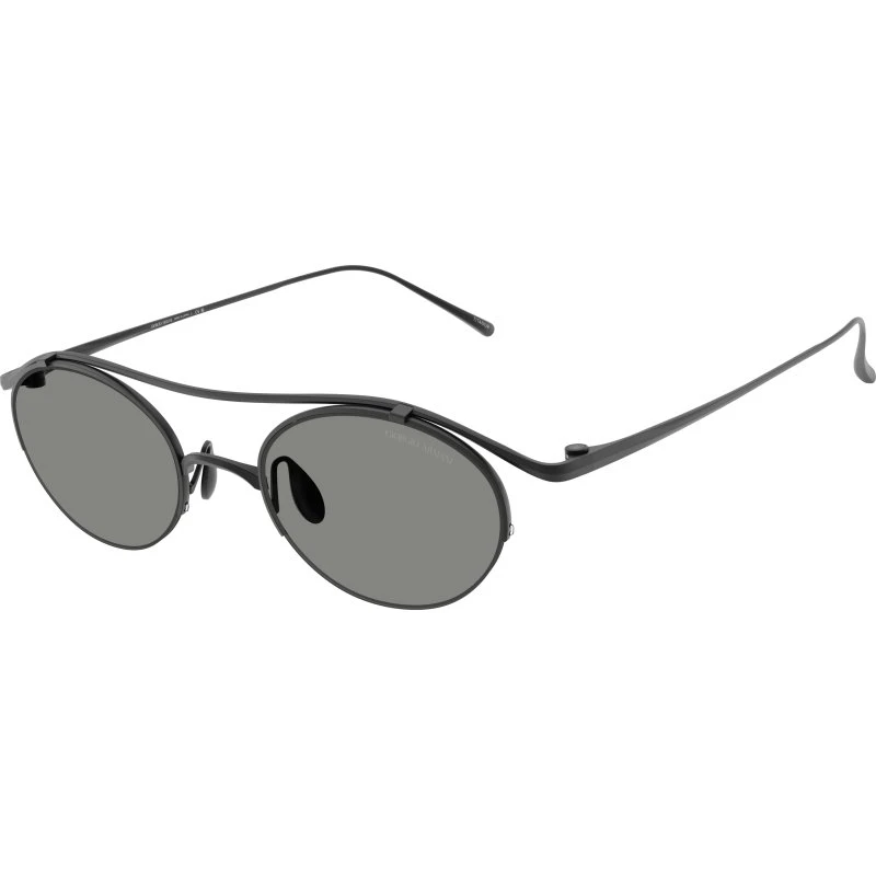 Giorgio Armani AR6172T Lunettes de Soleil Rondes en Titane Noir