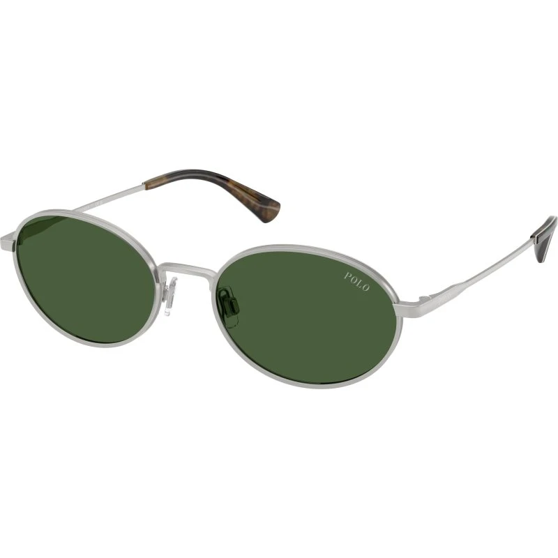 Polo Ralph Lauren PH3162 Lunettes de soleil Rondes Métal Argent et Vert