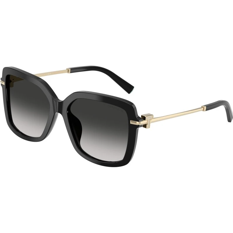 Tiffany TF4252B Lunettes de Soleil Carrées en Acétate Noir et Gris