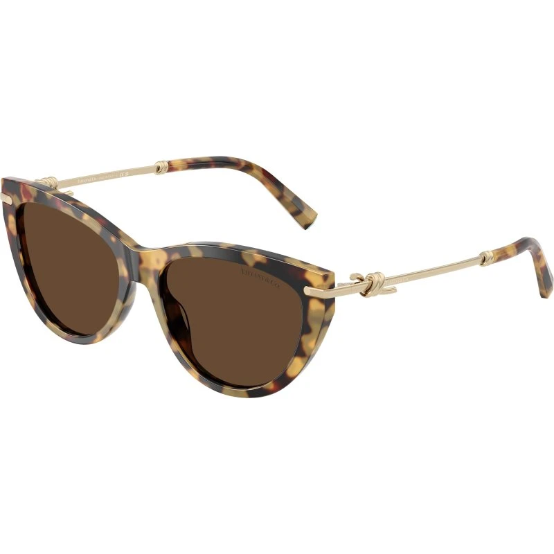 Tiffany TF4253 80643G Lunettes de Soleil Cat Eye Écaillé Marron
