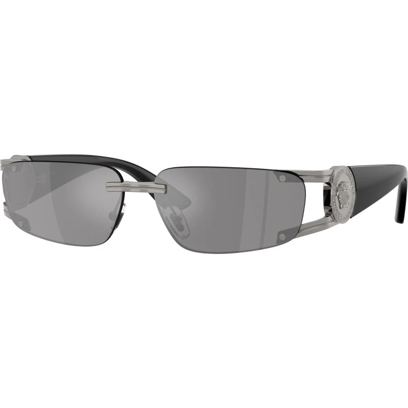 Versace Homme VE2291 Lunettes de soleil Carrées Métal Gris Argent