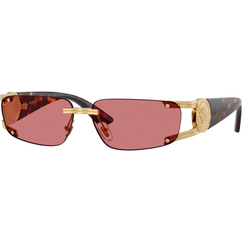 Versace VE2291 Lunettes de Soleil Carrées en Métal Or pour Homme