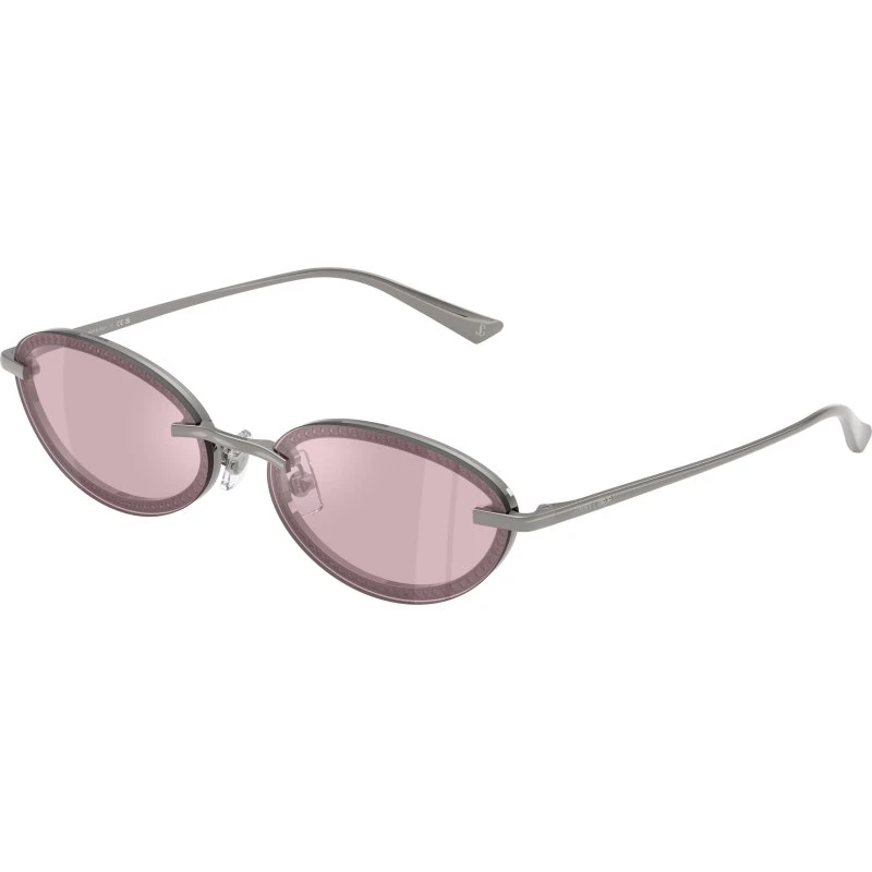 Jimmy Choo JC4020B Lunettes de Soleil Rondes Métal Gris et Violet