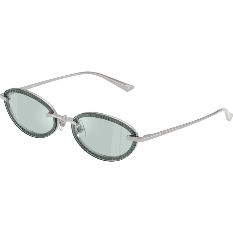 Jimmy Choo JC4020B Lunettes de Soleil Rondes Argent et Bleu Clair