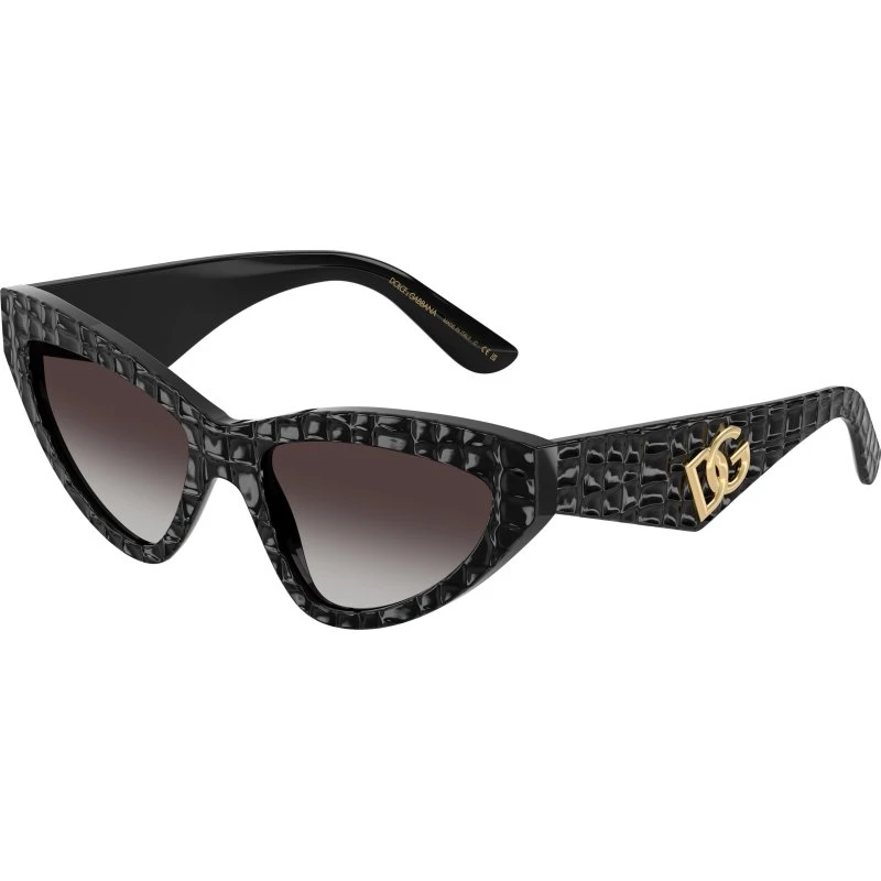 Dolce & Gabbana DG4439 Lunettes de Soleil Cat Eye Noir et Gris