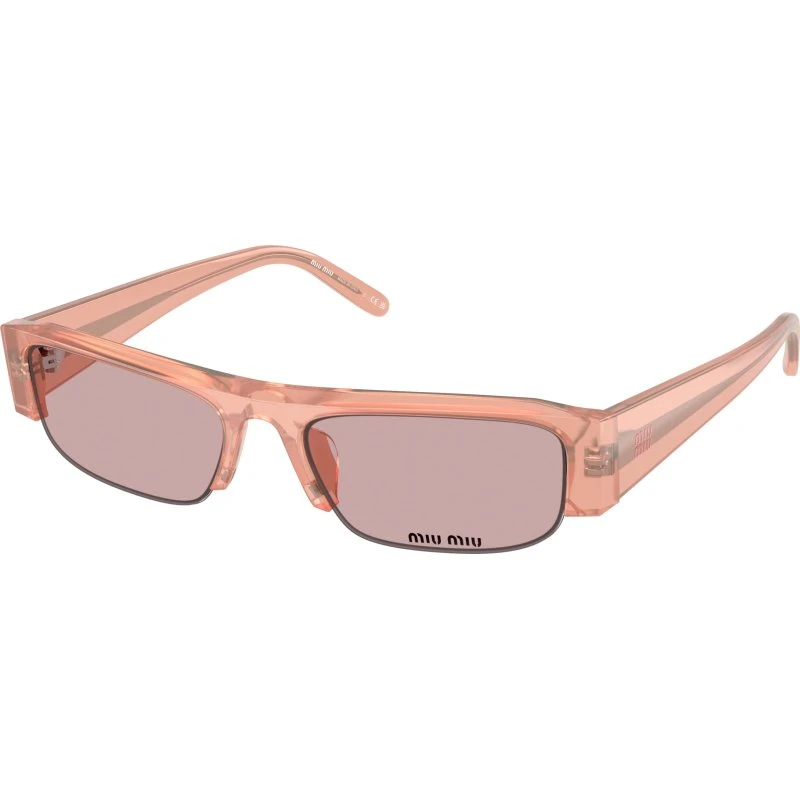 Miu Miu MU B07S Lunettes de Soleil Carrées en Acétate Rose