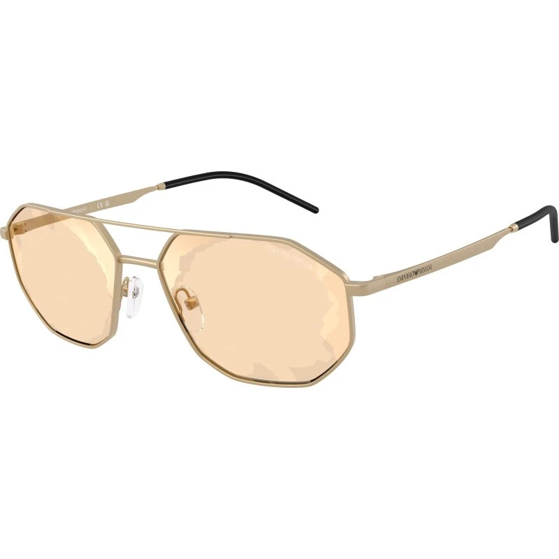 Emporio Armani EA2147 Lunettes de Soleil Homme - Métal Or et Marron