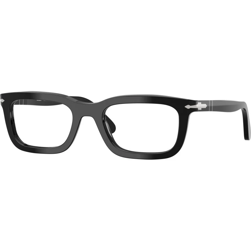 Persol PO3397V 95 Lunettes Optiques Carrées en Acétate Noir Transparent