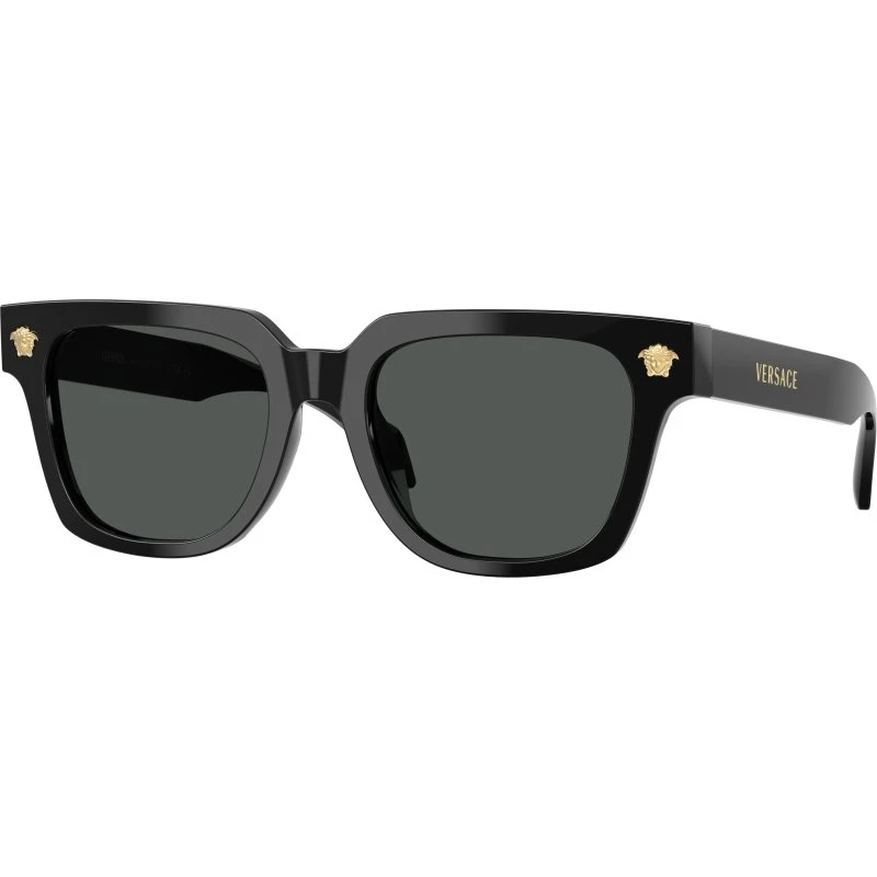 Versace Homme VE4510U Lunettes de Soleil Carrées en Acétate Noir et Gris