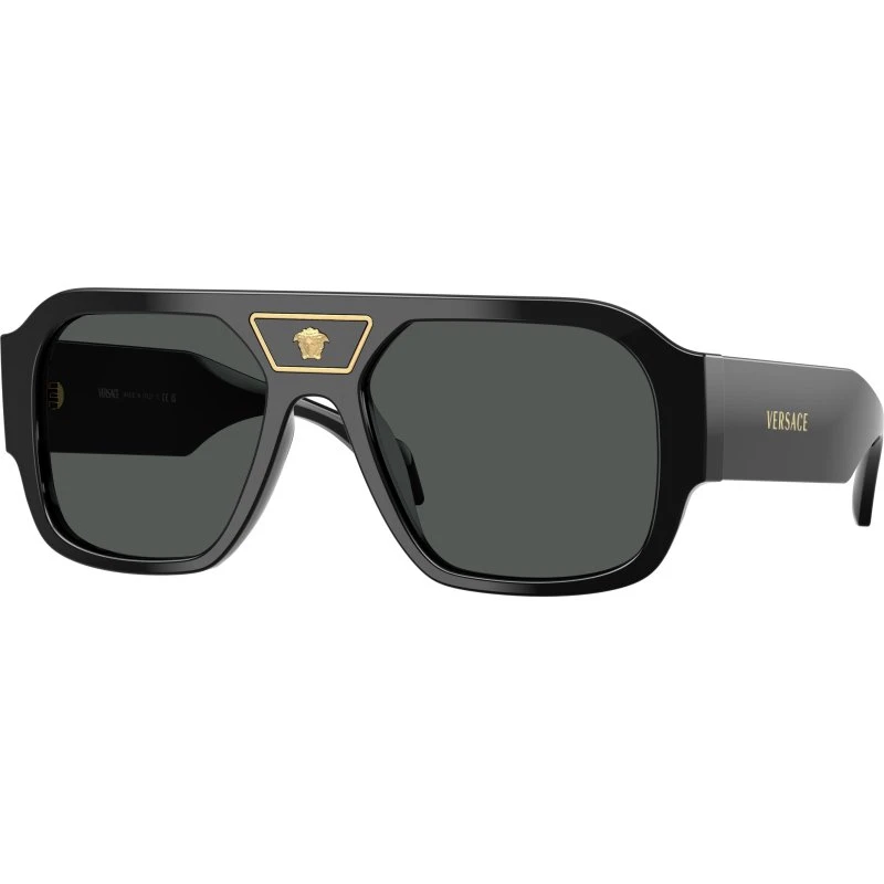 Versace Homme VE4508U Lunettes de Soleil Carrées en Acétate Noir