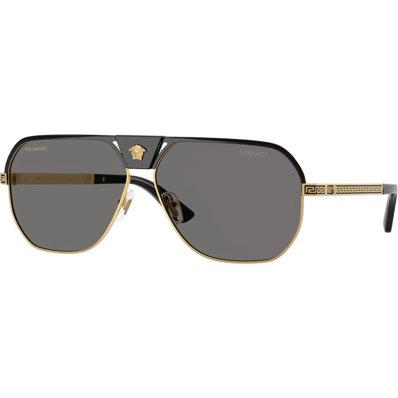 Versace Homme VE2294 Lunettes de Soleil Carrées Polarisées Noires