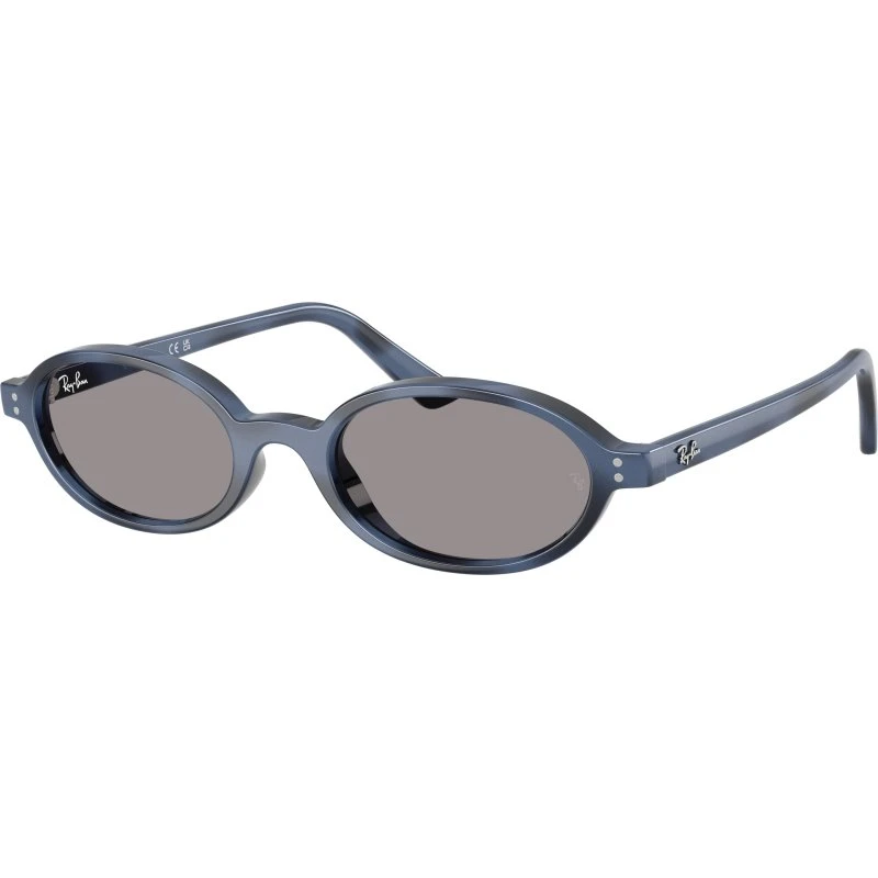 Ray-Ban RB4472 6855/1 Lunettes de Soleil Rondes Bleues et Grises
